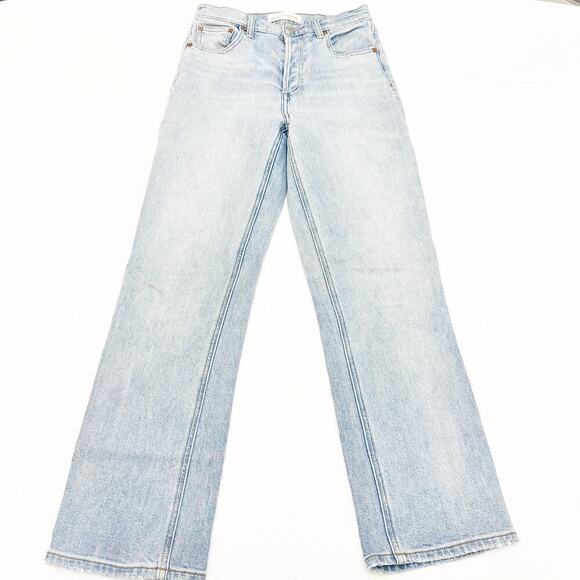 Denim Forum The Arlo High Rise Straight Light Wash Denim Jeans Size 28L x 26 - Picture 2 of 8
